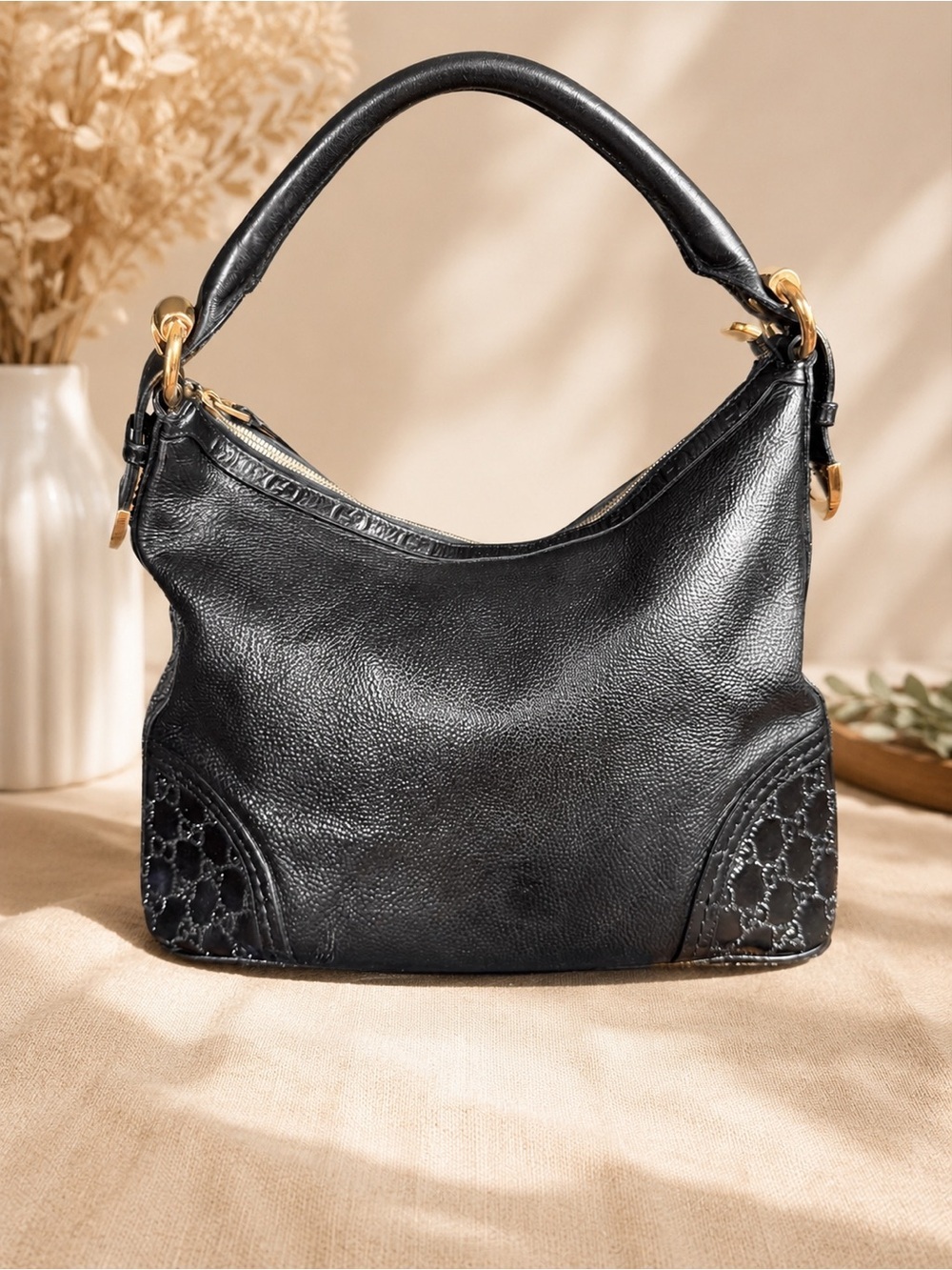 Gucci Guccissima Leather w/ Crystal Rhinestone Bag Custom One-of-a-Kind Piece - Picture 3 of 17